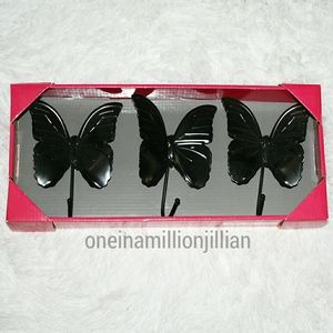3pc Metal Butterfly Hook Set Home Wall Decor